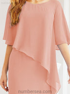 Robe de soirée formelle longue pour mère de la mariée avec cape à volants 28026