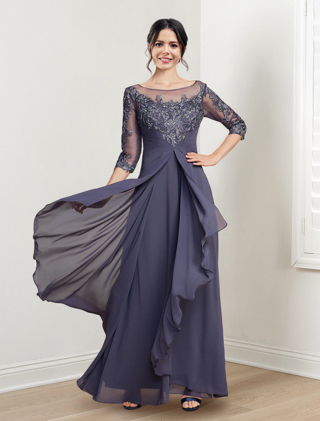 Floor Length Mother Of The Bride Dresses A Line Princess Scoop Necklines
