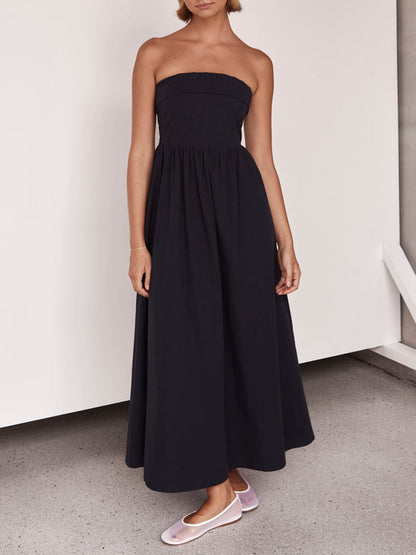 Trägerloses Tulare-Midikleid im Resort-Stil 