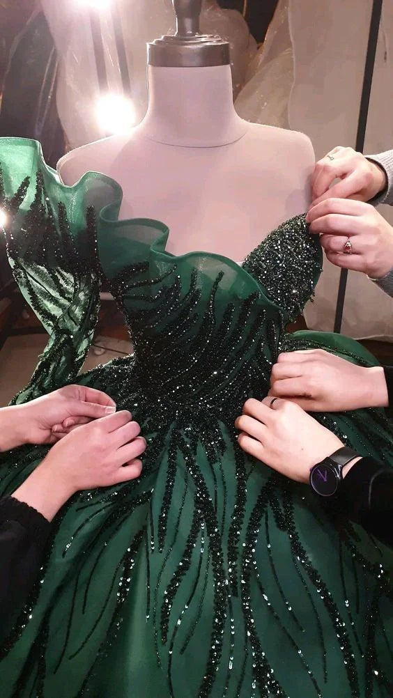 Luxuriöses grünes Ballkleid, grünes Kleid für den sechzehnten Geburtstag Y6544