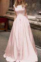 Cap Sleeve Wedding Dress With Pockets For Modern Bride
