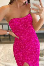 Elegant Royal Blue Sequin Strapless Mermaid Prom Dress For Wedding Party