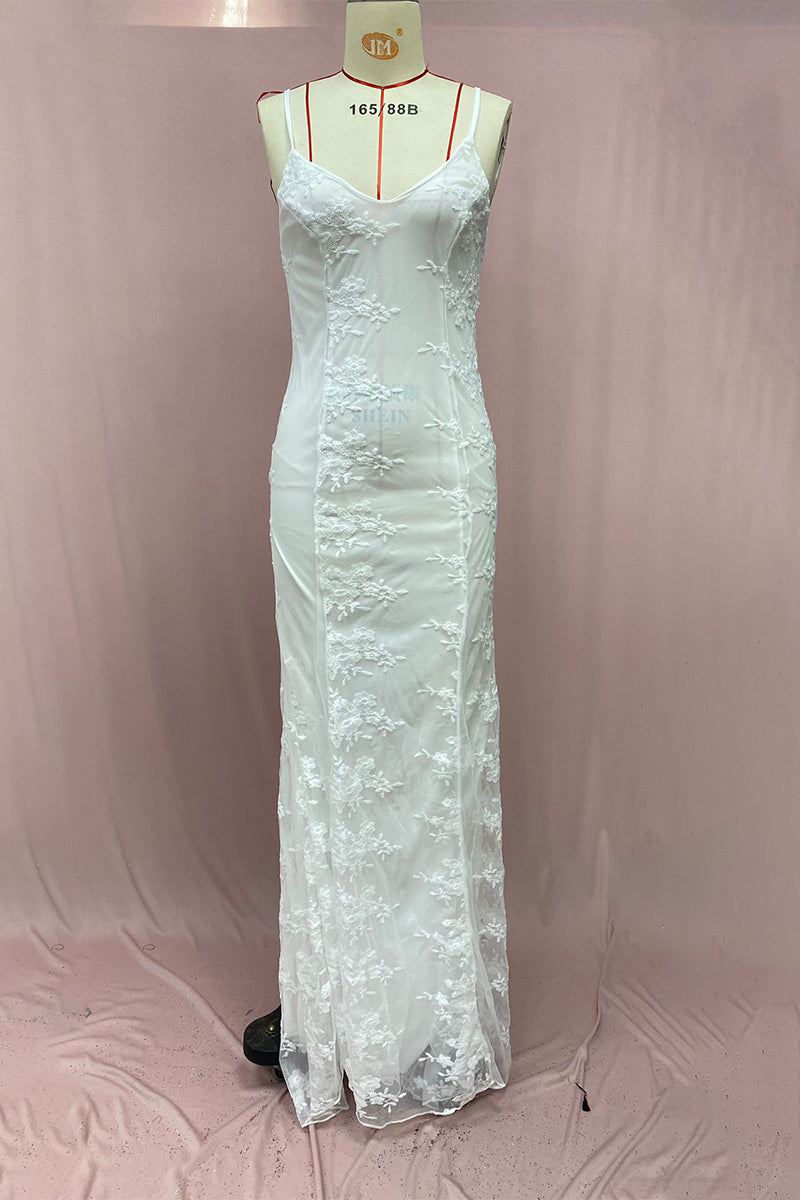 Robes de soirée patchwork dos nu en dentelle unie et sexy avec encolure en V (3 couleurs)