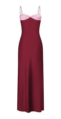 Robe de soirée longue ajustée à fines bretelles en forme de cœur Y7466