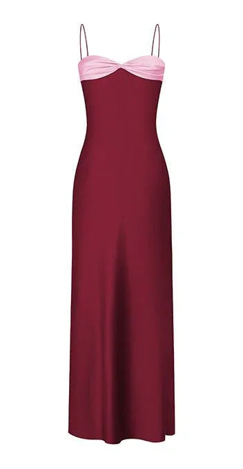 Robe de soirée longue ajustée à fines bretelles en forme de cœur Y7466