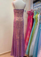 Abito da sera lungo sirena in tulle con spalline sottili lussuoso Y8137