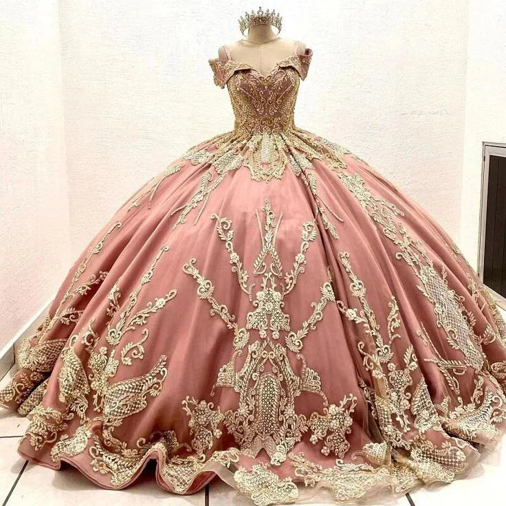Nuovo Abito per Quinceañera per Dolce Ragazza con Applicazioni di Perline Abito da Ballo Principessa Lungo fino a Terra Y6521