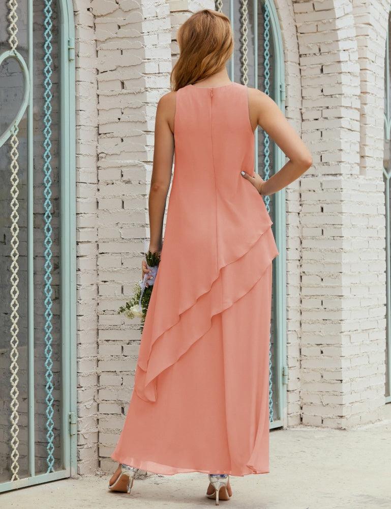 Vestido Longo de Chiffon para Mães da Noiva de Tamanho Grande, para Damas de Honra e Baile de Finalistas, Modelo 28019