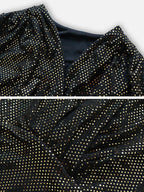 Lange Ärmel, schmal, mit Pailletten besetzt, mit Schlitz, V-Ausschnitt, Abendkleider, Minikleider 