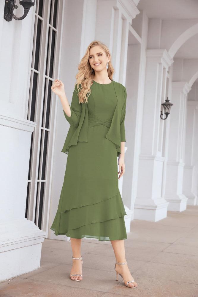 Vestido de Noiva de Duas Peças em Linha A para a Mãe da Noiva Vestido de Festa Formal 28072