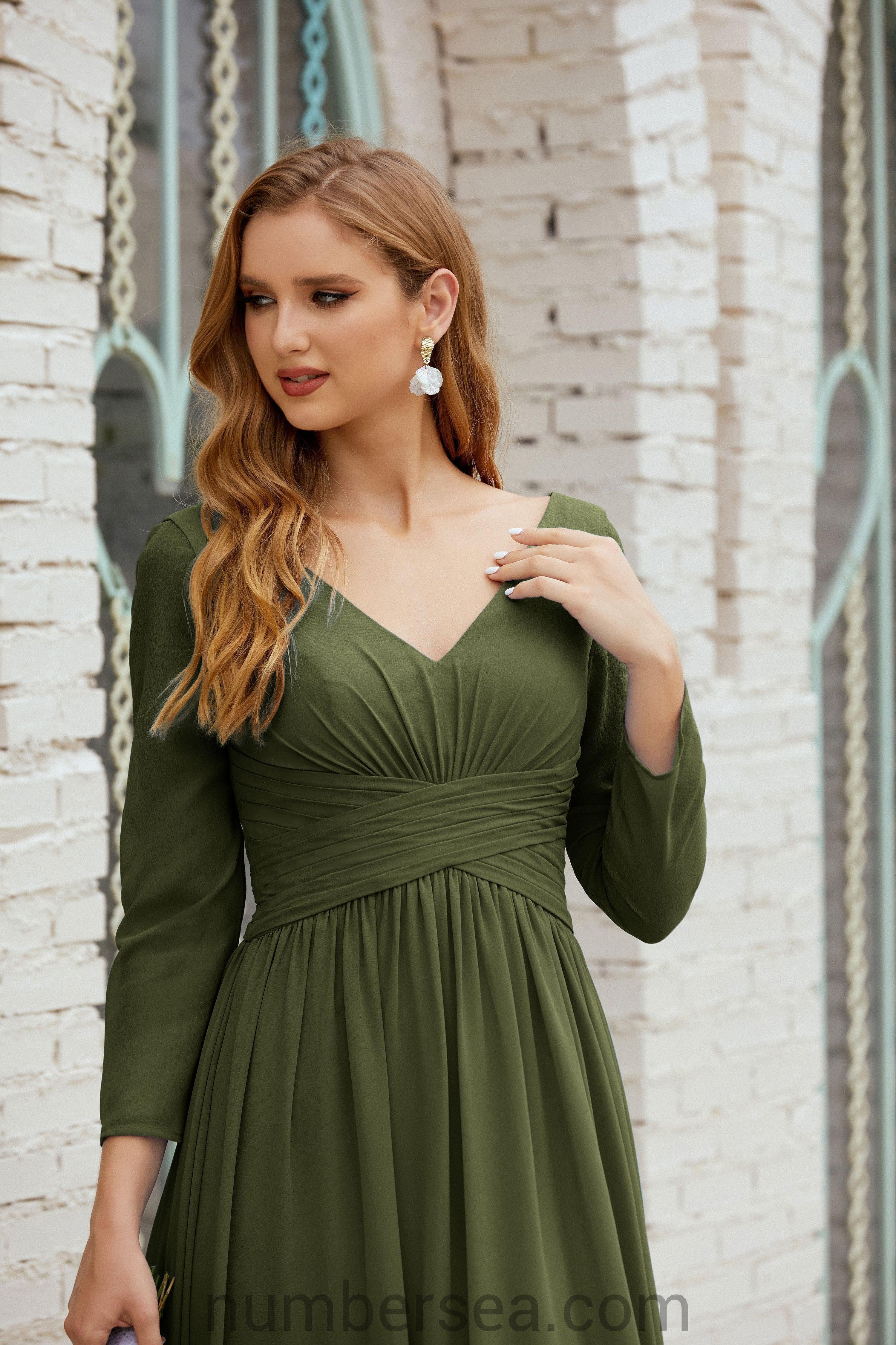 Abito da damigella Numbersea in chiffon, abito formale per festa, abito da sera 28016