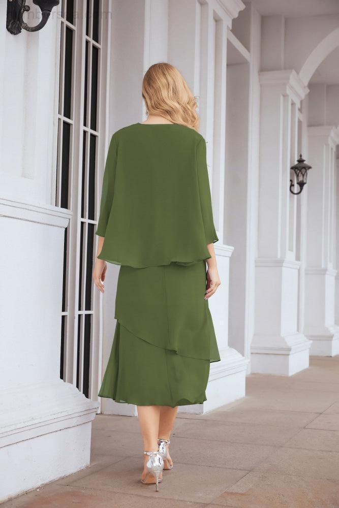 Robe de mariage de la mère de la mariée en deux pièces, ligne A, pour cérémonie et soirée formelle, modèle 28072