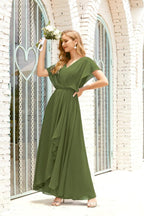 Robe de la Mère de la Mariée Grande Taille Col en V Longueur Solennelle Robe de Bal Formelle pour Invité de Mariage 28020