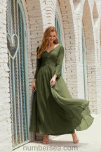 Abito da damigella Numbersea in chiffon, abito formale per festa, abito da sera 28016