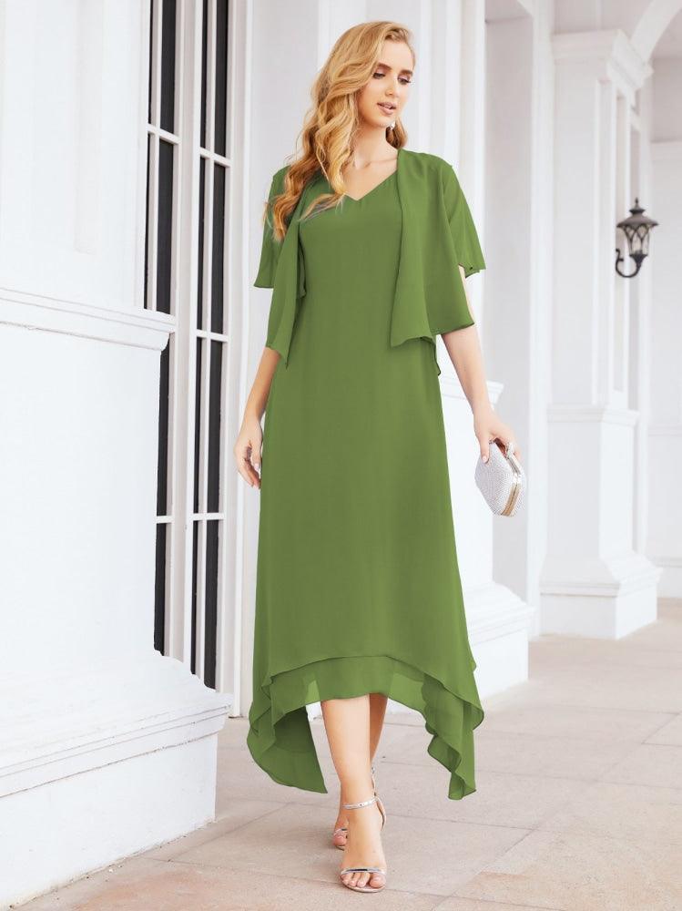 Vestido de Noiva de Duas Peças em Linha A para Mãe da Noiva Vestido de Festa Formal 28073