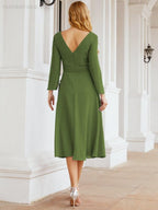 Bridesmaid Dress V-Back Waist Belt Mother of the Bride Wedding Guest SY28031