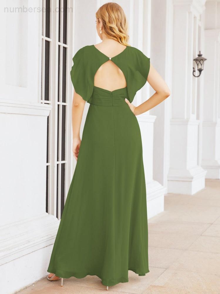 Abiti da damigella Numbersea con mantella, abito formale da ballo, abiti con schiena scoperta per madre della sposa 28058