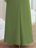 Robe de soirée formelle longue pour mère de la mariée avec cape à volants 28026