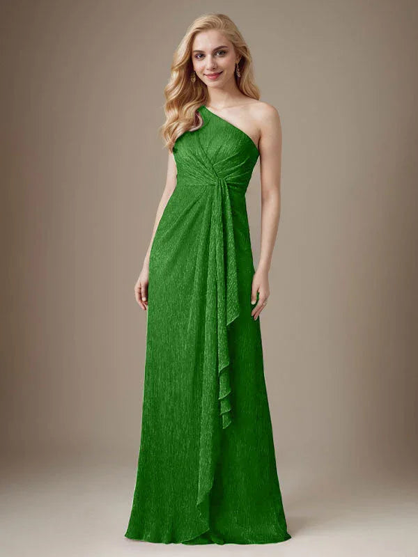 فستان روبي بكتف واحد من شبكة معدنية فستان والدة العروس