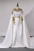 BMbridal Elegant Satin Jewel Appliques Long Prom Dresses with Sash Online