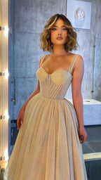 A line Sweetheart Sparkling Tulle Homecoming Dress