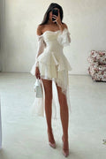 Strapless Off Shoulder Short Prom Dress With Ruffles And Custom Colors