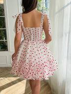 A Line Sweetheart Neck Tulle Homecoming Dress