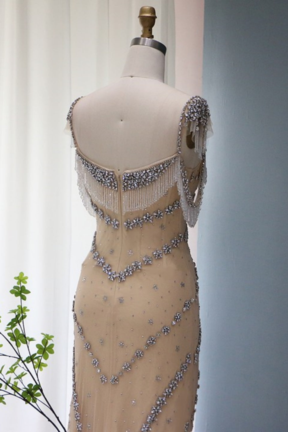 Bmbridal Floor Length Sleeveless Beaded Mermaid Prom Dress Sweetheart Neckline