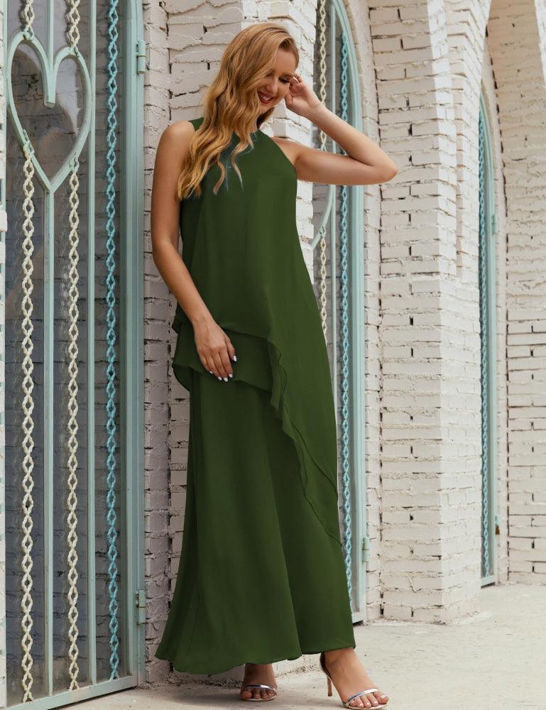 Vestido Longo de Chiffon para Mães da Noiva de Tamanho Grande, para Damas de Honra e Baile de Finalistas, Modelo 28019