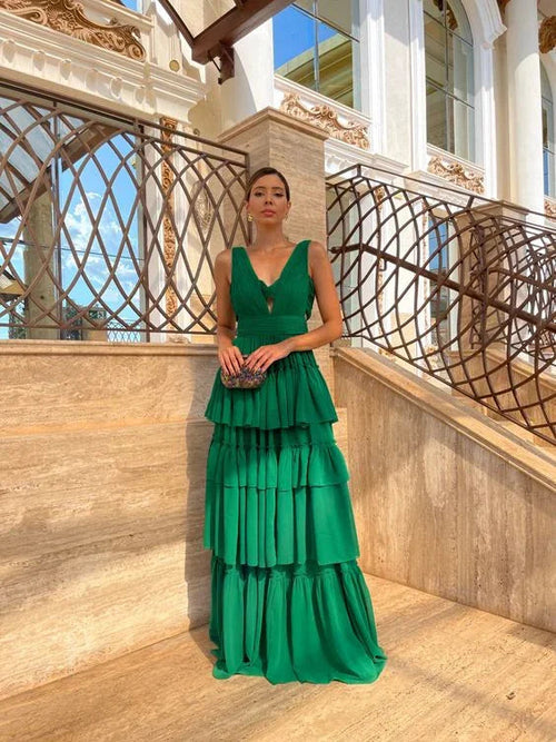 Robe de soirée longue verte en ligne pour occasions formelles Y4725