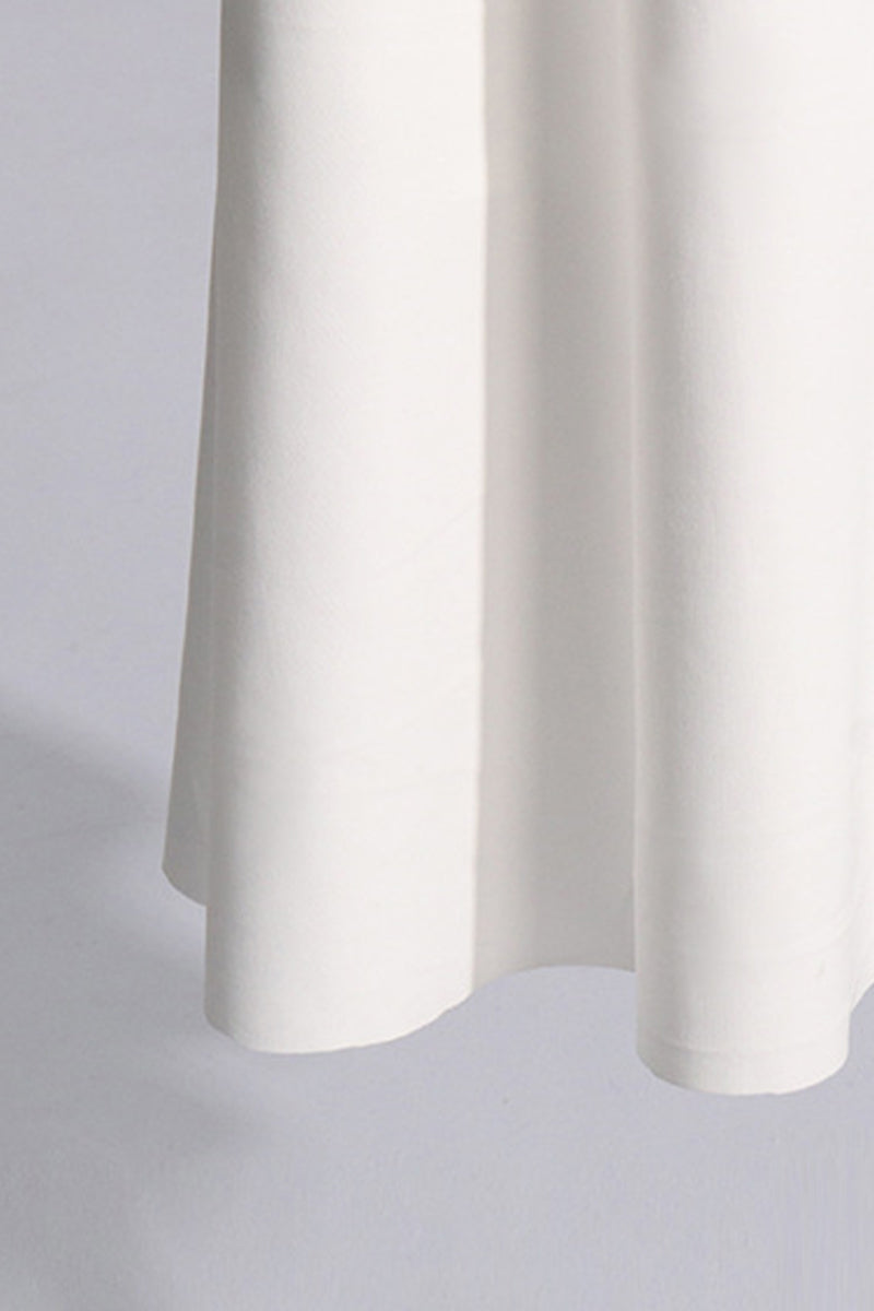 Elegante, solide Metall-Accessoires, Dekoration, Falten, O-Ausschnitt, Abendkleider (3 Farben) 