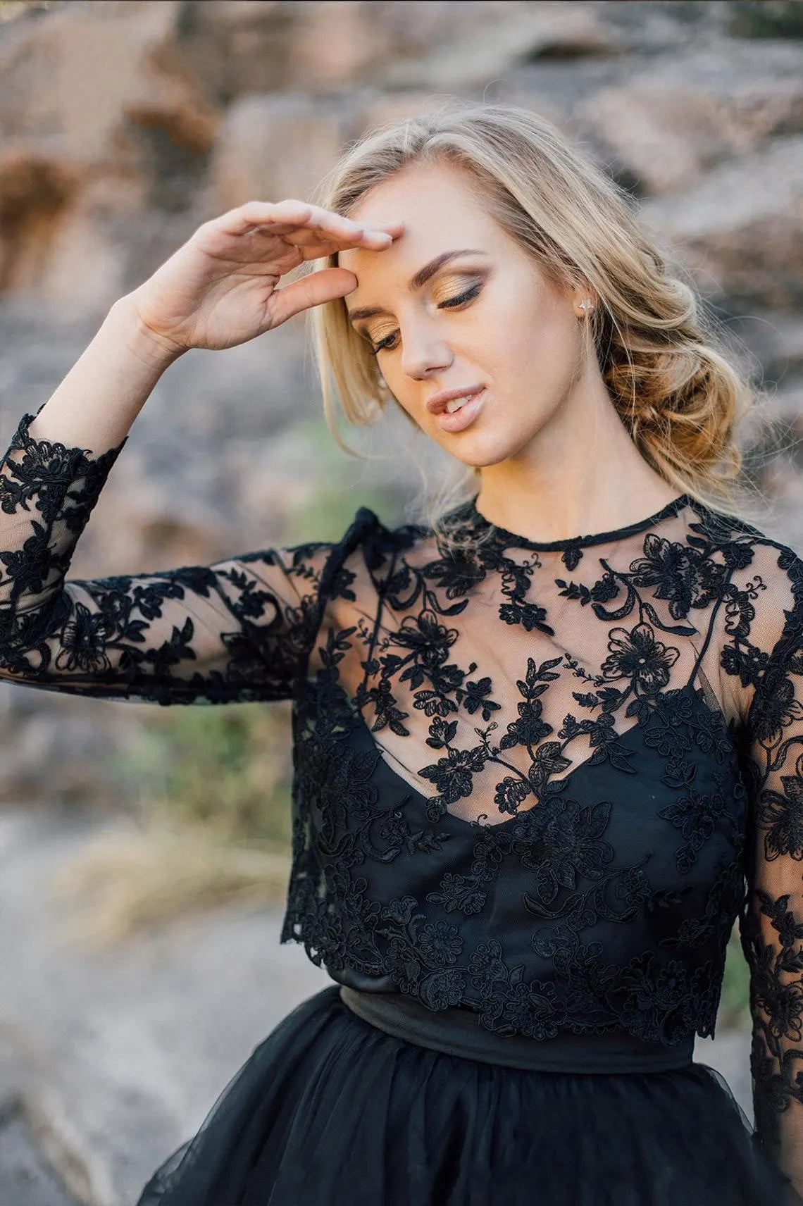 Unique Black Bateau Long Sleeves Ruffles A Line Wedding Dress Appliques Lace