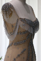 Bmbridal Floor Length Sleeveless Beaded Mermaid Prom Dress Sweetheart Neckline