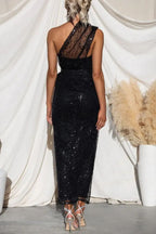 Sights on You – Paillettenbesetztes Party-Maxikleid mit One-Shoulder-Träger und Schlitz 