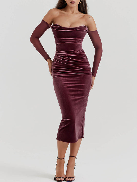 Trägerloses Midikleid 