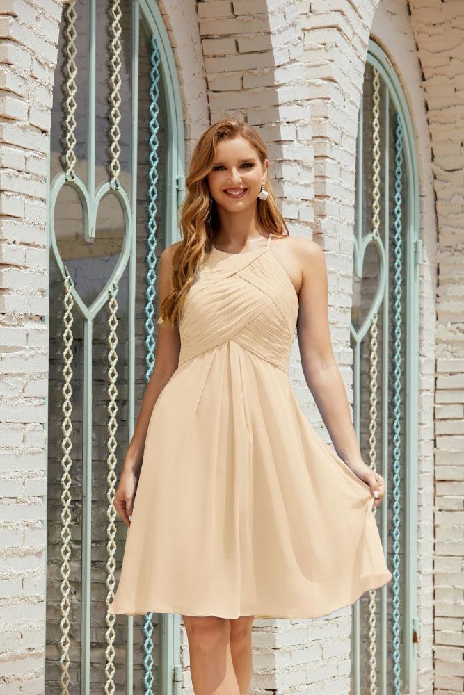 Vestidos de Baile sem Mangas para Receção em Casa, Cocktail Formal e Baile de Finalistas 28014