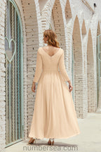 Abito da damigella Numbersea in chiffon, abito formale per festa, abito da sera 28016