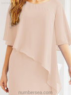 Robe de soirée formelle longue pour mère de la mariée avec cape à volants 28026