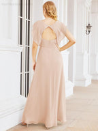 Abiti da damigella Numbersea con mantella, abito formale da ballo, abiti con schiena scoperta per madre della sposa 28058