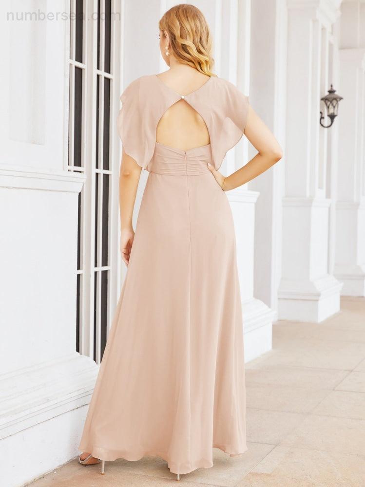 Abiti da damigella Numbersea con mantella, abito formale da ballo, abiti con schiena scoperta per madre della sposa 28058