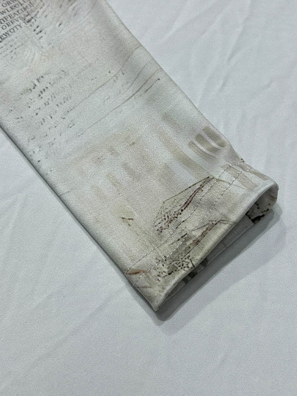 Lange Ärmel, schmal, bedruckt, mit Schlitz am Rücken, geteilter Schnitt, Rundhalsausschnitt, Abendkleider, Maxikleider 