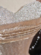 Robe de bal scintillante à sequins sirène, décolleté cœur, robe de soirée Y7612