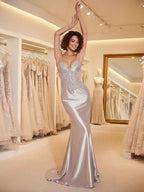Lavender Sparkly Corset Prom Dress With Asymmetrical Appliques