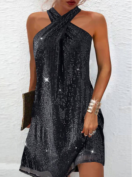 Glitzerndes Neckholderkleid 