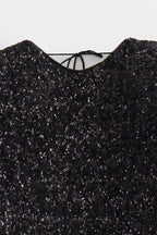 Elegante, rückenfreie Abendkleider mit Rundhalsausschnitt und einfarbigen Pailletten 