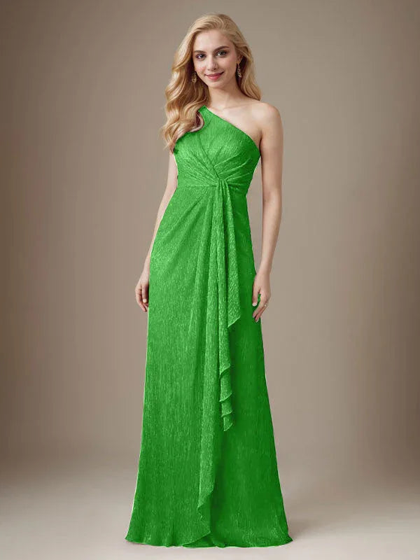 فستان روبي بكتف واحد من شبكة معدنية فستان والدة العروس