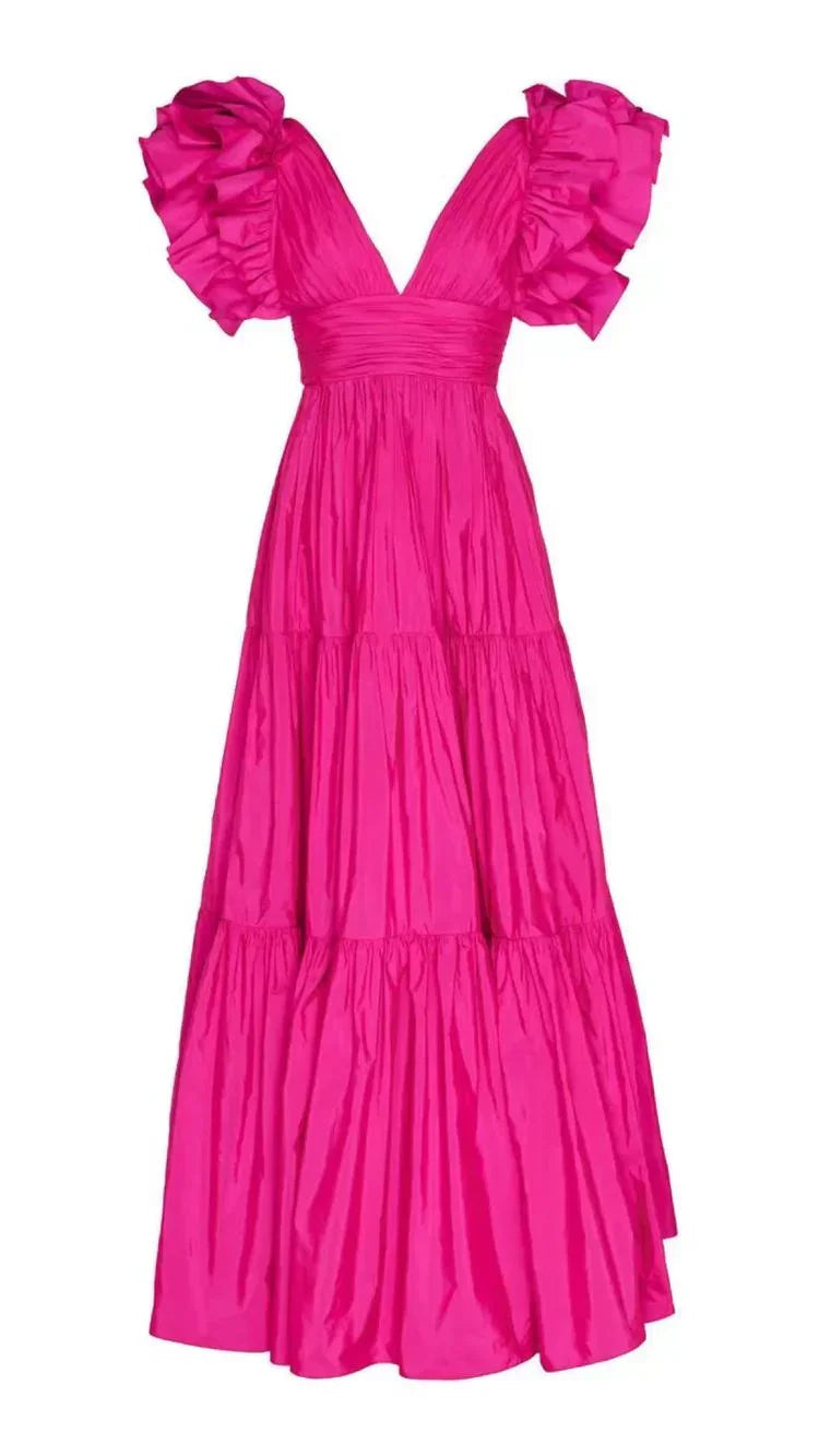 Abiti da sera lunghi a linea A per donna con scollo a V, abiti formali da sera Y3044