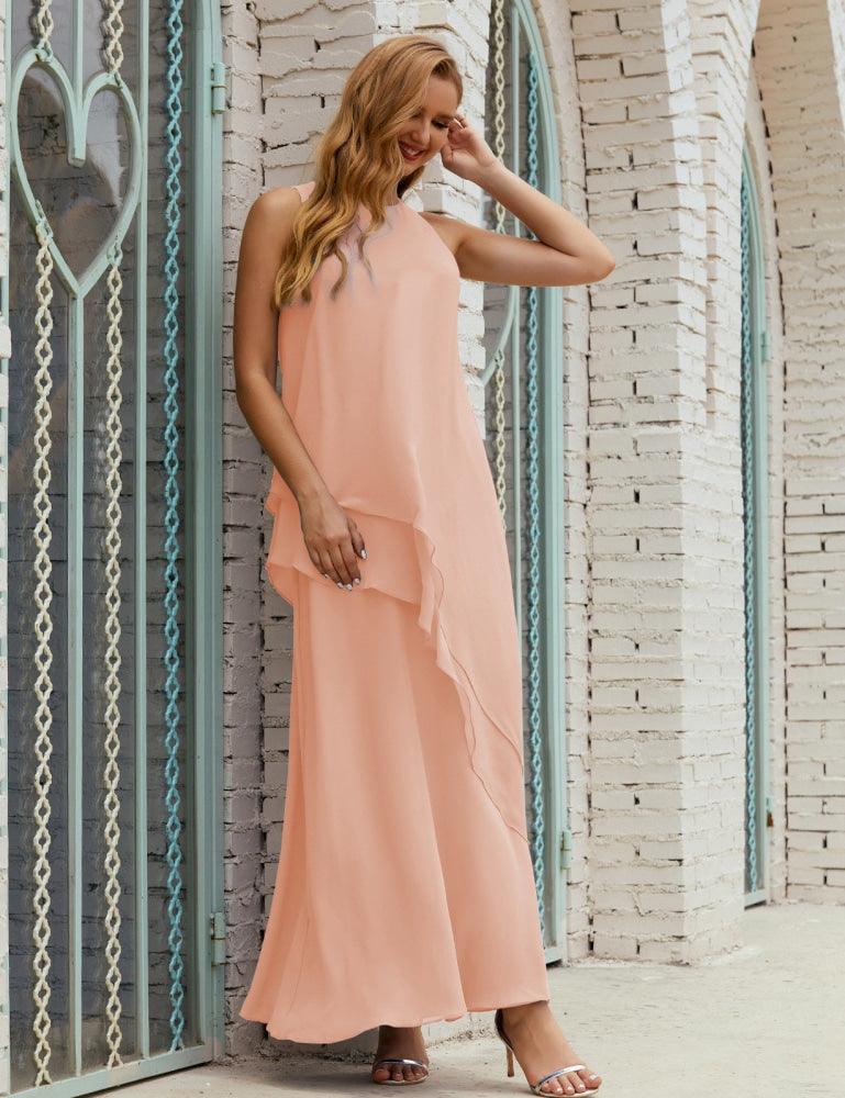 Vestido Longo de Chiffon para Mães da Noiva de Tamanho Grande, para Damas de Honra e Baile de Finalistas, Modelo 28019
