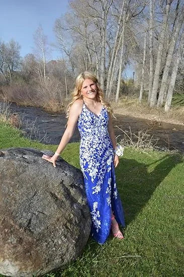 Vestidos longos de baile de finalistas roxos com decote em V, costas abertas, renda roxa, corte sereia e fenda alta, vestidos formais de cerimónia roxos corte sereia Y344