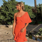 Bezauberndes Ballkleid Orangenfarbenes Abendkleid Y1524